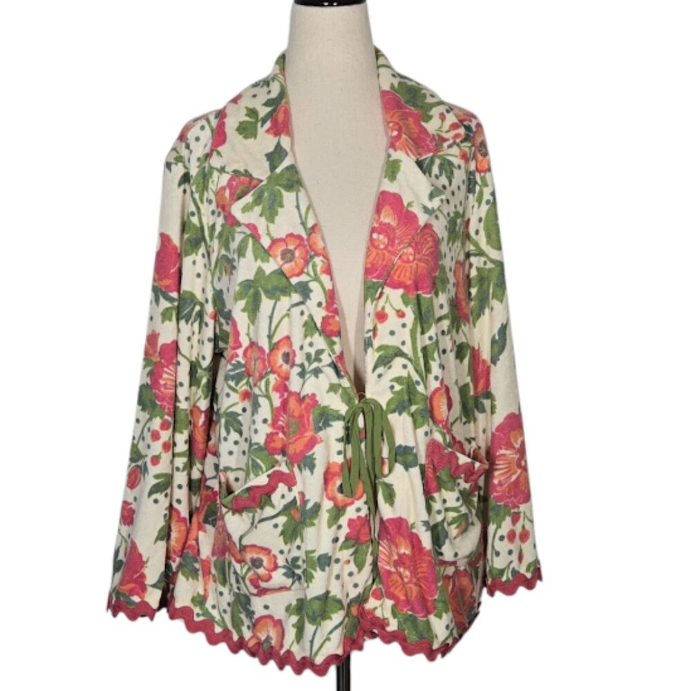FREE PEOPLE Bali Wake Up Call Floral Robe Size Small Belted Boho Cottagecore NEW